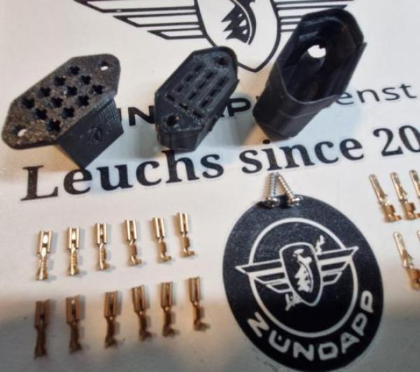 Kabelbaum 29 teilige Steckverbindung Cockpit – verbesserte Ausführung – Zündapp Typ 517 529 530 rundes Cockpit KS 50 GTS 50